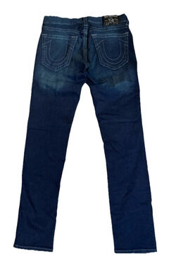 True Religion Rocco Relaxed Skinny Jeans Mens 34x34 Dark Wash Indigo Denim